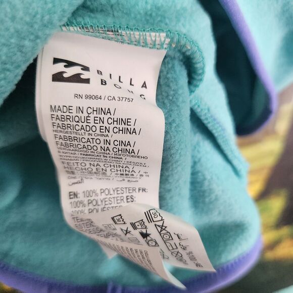 Billabong Womens M Medium Boundary Lite Fleece Half Zip Mock Neck Adventure - Picture 7 of 11